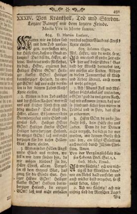 491-574, XXXIV. Von Krankheit, Tod und Sterben