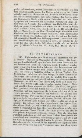 VI. Psychiatrie.