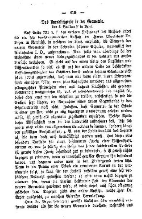 Das Unendlichgroße in der Geometrie