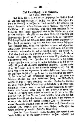 Das Unendlichgroße in der Geometrie