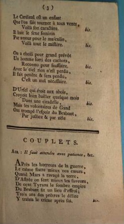 Chanson : Air: Chantons les Matines de Cythère