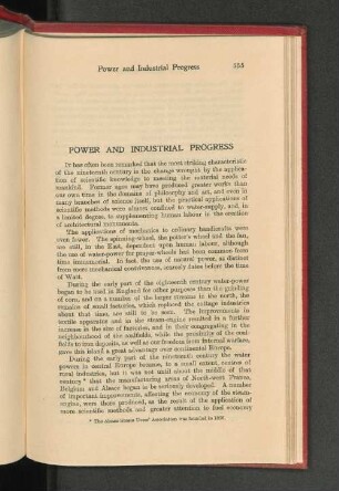 Power and Industrial Progress.