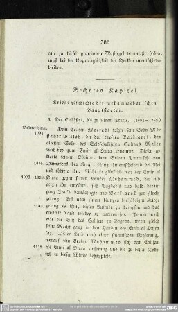 Sechstes Kapitel. Kriegsgeschichte der mohammedanischen Hauptstaaten