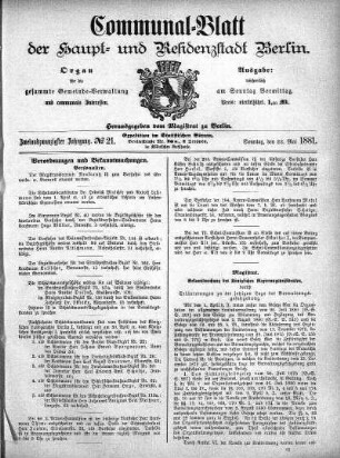1881,21: No. 21, 22. Mai 1881