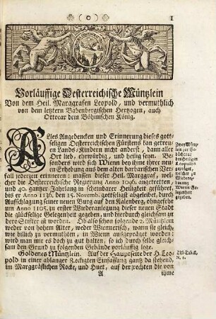 Verzeichnung Bisher bekanter Alt- und Neuer, Merckwürdiger Wiennerischer Schau- Denck- und Lauf-Müntzen
