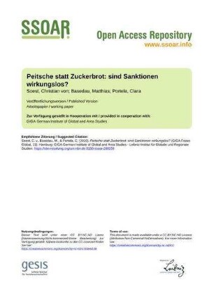 Peitsche statt Zuckerbrot: sind Sanktionen wirkungslos?