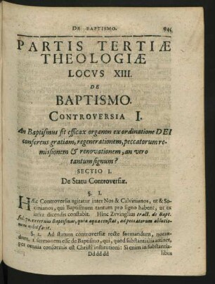 Locus XIII. De Baptismo