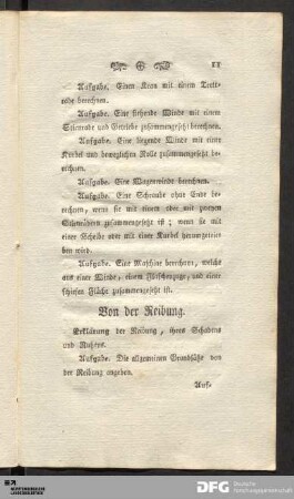 Von der Reibung.
