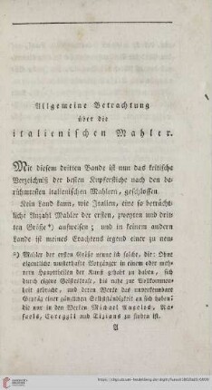 Allgemeine Betrachtung über die italienischen Mahler