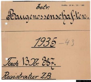 Baugenossenschaften.