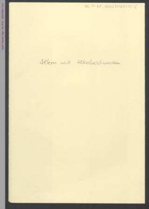 Altern und Altersbeschwerden