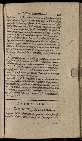 Caput VIII. De Rectione Infinitorum.