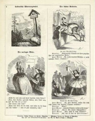 "Lakonische Warnungstafel" "Die schöne Reiterin" "Die versagte Bitte"