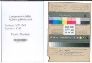 Entnazifizierung Elisabeth Staehr , geb. 16.03.1908 (Lehrerin)