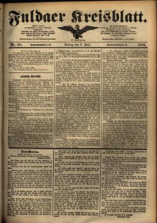 Ausgabe vom Freitag, den 09. Juni 1905.