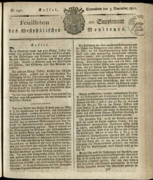No. 147, Sonnabend den 3. November 1810