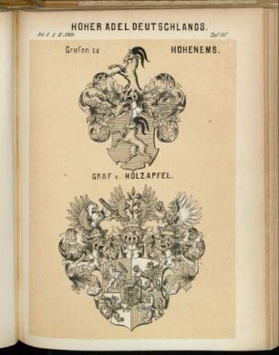 Taf. 20. Grafen zu Hohenems. - Graf v. Holzapfel.