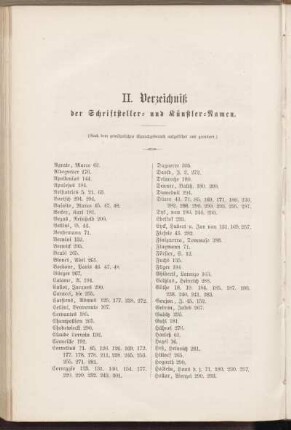 II. Verzeichniß der Schriftsteller- und Künstler-Namen.