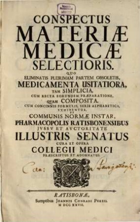 Conspectus materiae medicae selectioris