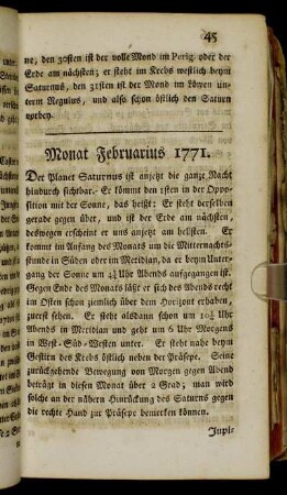 Monat Februarius 1771.