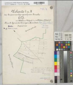 Einecke (Welver), Zusammenlegung Einecke, Urkarte 1 und 2 Ehningsen Flur 3