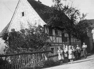 Erlau-Kleinmilkau, Alte Fleischerei : Erlau-Kleinmilkau, Alte Fleischerei an der Straße nach Crossen