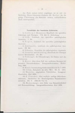 Verzeichnis der benutzten Litteratur.