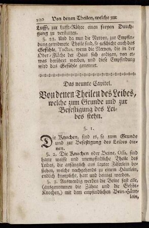 Das neunte Capitel. Von denen Theilen des Leibes, welche zum Grunde und zur Befestigung des Leibes stehn.