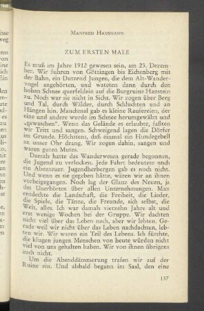Zum Ersten Male