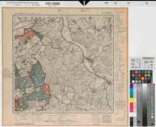 Katasteramt Iserlohn Land  Kreis Iserlohn, Meßtischblatt Neheim 4513, Farbige Einzeichnung mit Namensliste