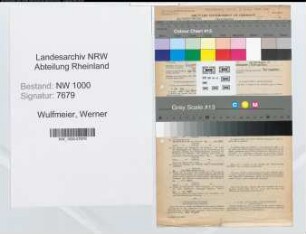 Entnazifizierung Werner Wulfmeier, geb. 16.07.1922 (Postbeamter)