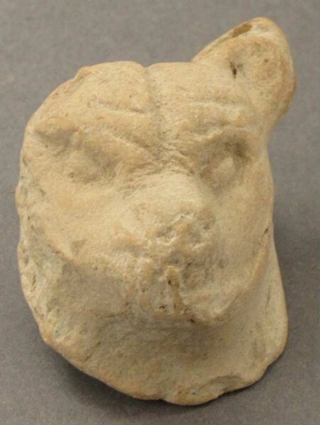 Animal head made of clay