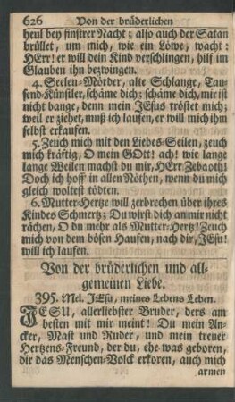 Von der brüderlichen und allgmeinen Liebe