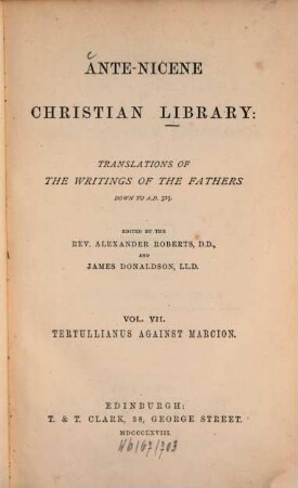 The five books of Quintus Sept. Flor. Tertullianus against Marcion