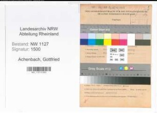 Entnazifizierung Gottfried Achenbach , geb. 25.10.1906 (Fabrikant)