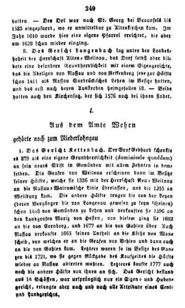l. Aus dem Amte Wehen.