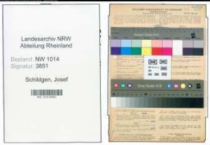 Entnazifizierung Josef Schildgen , geb. 28.08.1907 (Schuhmacher)