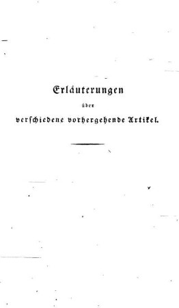 Erläuterungen über verschiedene vorhergehende Artikel.