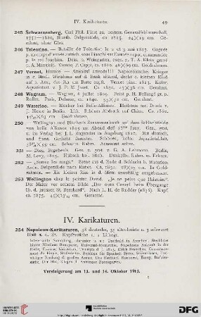 IV. Karikaturen (Nr. 254-263)