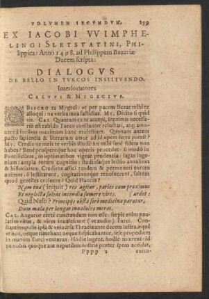 Ex Jacobi Wimphelingi Sletstatini, Philippica: Anno 1498. ad Philippica Bavariae ...