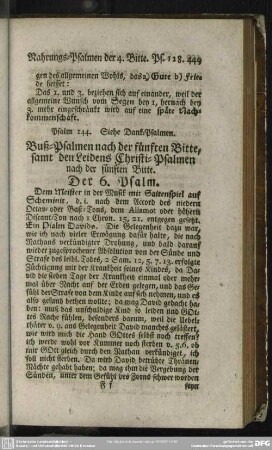 Buß-Psalmen nach der fünften Bitte, samt den Leidens Christi-Psalmen nach der fünften Bitte