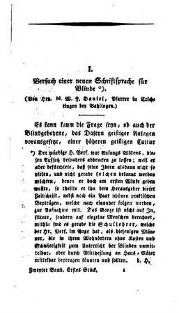 Versuch einer neuen Schriftsprache für Blinde
