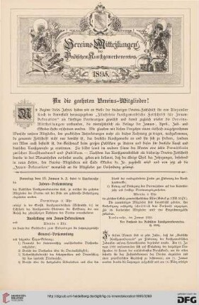 Vereins-Mitteilungen des Badischen Kunstgewerbevereins
