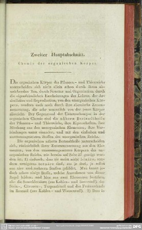 Zweiter Hauptabschnitt. Chemie der organischen Körper