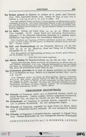 Urkunden (Nachtrag) (Nr. 840-843)