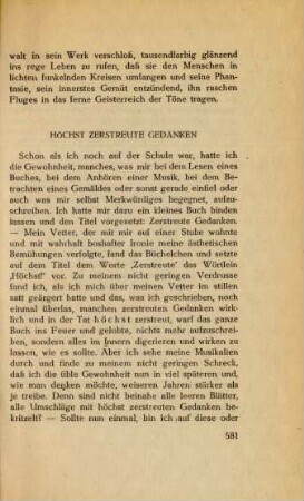 Höchst zerstreute Gedanken
