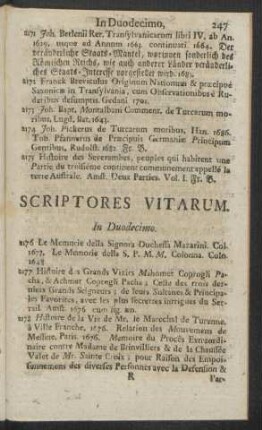 Scriptores Vitarum. In Duodecimo
