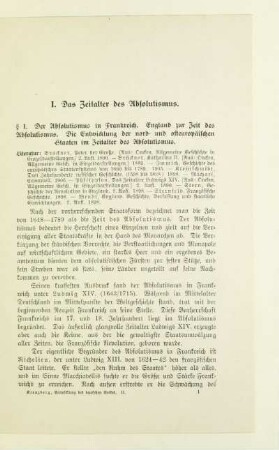 I. Das Zeitalter des Absolutismus