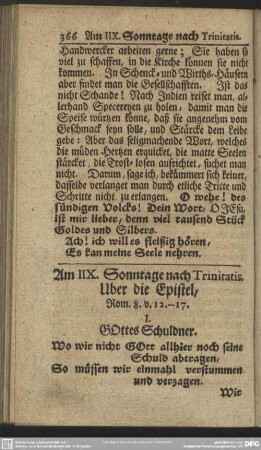 Am IIX. Sonntage nach Trinitatis