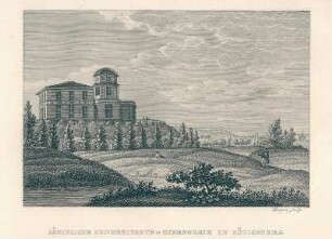 Sternwarte der Universität zu Königsberg : Königliche Universitäts-Sternwarte in Koenigsberg. Kupferstich. Tafel nach Seite 248 aus: Taschenbuch von Königsberg. Königsberg 1829. Dresden: SLUB Hist.urb.Germ.2206